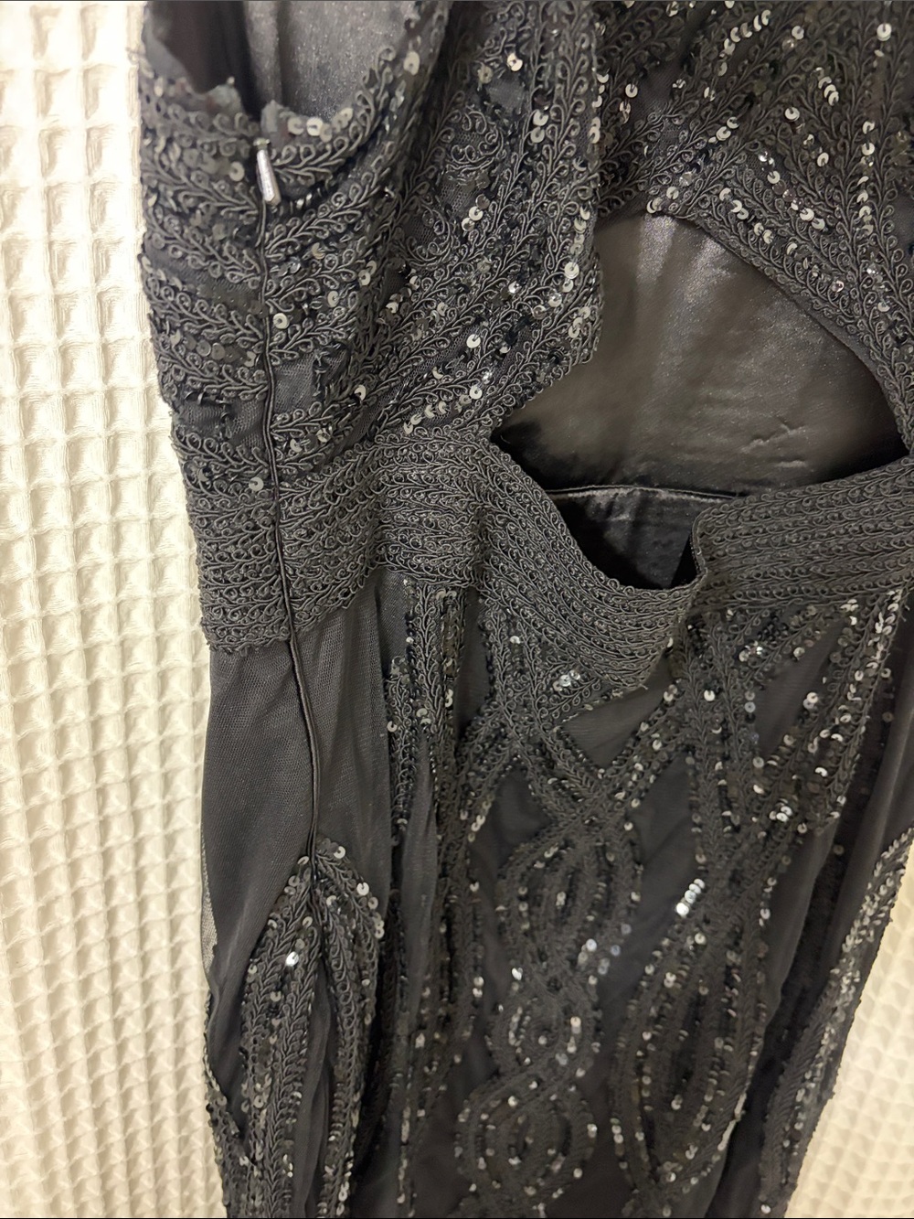 Free People Snake Charmer Sequin Mini Dress Black Sleeveless LBD Size 8 - Picture 11 of 13